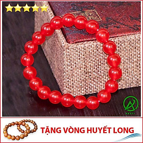 V230-08 Vòng phong thủy mã não đỏ 8 ly - Hợp mệnh Hỏa - Thổ V230-08- Kèm Vòng Gỗ Huyết Long