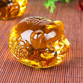 Hình ảnh Tượng Heo vàng phong thủy bằng lưu ly - Sung túc - Tài Lộc - Bình An