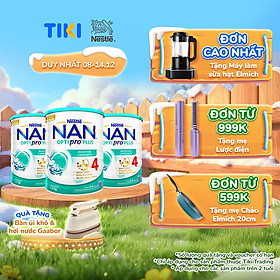 Bộ 3 lon Sữa bột NAN OPTIPRO PLUS 4 Nestle Bé 2-6 tuổi 1500g/lon Giúp tiêu hóa tốt