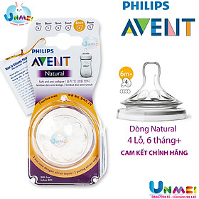 Núm ty Silicon mô phỏng tự nhiên hiệu Philips Avent cho trẻ sơ sinh - 654.23 từ 6 tháng tuổi