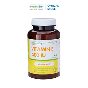 Viên hỗ trợ làm đẹp da và chống oxy hóa Pharmacity Vitamin E 400IU (Chai 60 viên)