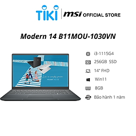 Mua Laptop MSI Modern 14 B11MOU-1030VN (Core i3-1115G4/ 8GB DDR4/ 256GB SSD/ 14 FHD IPS/ Win11) - Hàng Chính Hãng