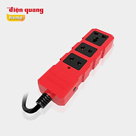 Ổ cắm Công suất lớn Điện Quang ĐQ ESKHP 3RB 5M ( 3 lỗ, màu đỏ đen, dây 5m)