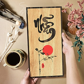 Mua  SAN-TR201  Tranh gỗ thư pháp chữ NHẪN