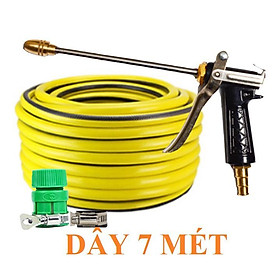 Bộ dây vòi xịt nước rửa xe, tưới cây . tăng áp 3 lần, loại 7m, 10m 206318 đầu đồng,đai,+ tặng khăn phượt