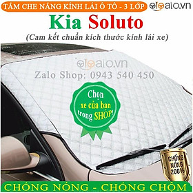 Tấm che chắn nắng kính lái dành cho ô tô Kia Soluto CAO CẤP 3 Lớp Chắn Nắng Cản Nhiệt 