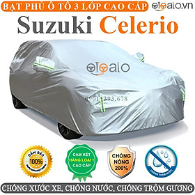 Bạt phủ xe ô tô Suzuki Celerio vải dù 3 lớp CAO CẤP BPXOT