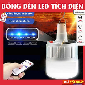 Bóng Đèn Tích Điện 40W 100W 150W Siêu Sáng Tiện Lợi Gọn Nhẹ Hàng Cao Cấp - Bóng Đèn Led Tích Điện 6-8h - Bóng có điều khiển