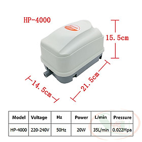 Máy sủi oxy Atman HP 4000, 8000, 12000, 16000 nhiều vòi sục khí công suất lớn bể cá tép thủy sản