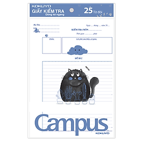 Giấy Kiểm Tra Campus Kẻ Ngang Khổ B5 25 Tờ Đôi/Túi
