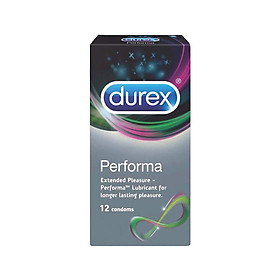 Bao Cao Su Durex Performa - Kéo Dài Thời Gian, Bảo Vệ An Toàn - 12 Cái/ Hộp