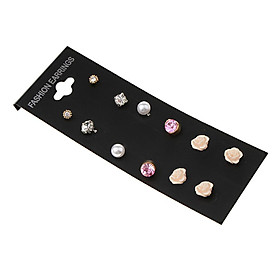 6 Pairs  Ear Stud Earrings Fashion Jewelry for Women Girls Gift