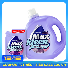 Chai Nước Giặt Xả Maxkleen Hương Nước Hoa Huyền Diệu (2.4kg) - Tặng Túi Nước Giặt Xả (600g)