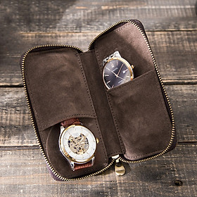 Bao Da Thật Contact's Family đựng Samsung Galaxy Watch / Apple Watch / Garmin / Huawei Watch / Đồng Hồ / Smartwatch (2 Cái) - Hàng Nhập Khẩu