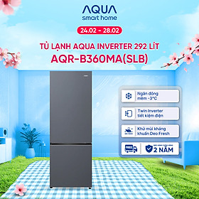 Freeship toàn quốc - Tủ lạnh ngăn đông dưới Aqua 292L AQR-B360MA(SLB) - Bảo hành trong 2 năm - Hàng chính hãng
