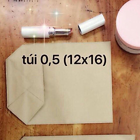 100 túi giấy Xi măng kraft không quai size nhỏ T0,5 (12x16cm)