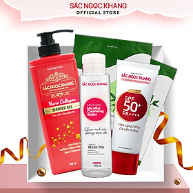 Combo tặng Nàng làm sạch sâu và bảo vệ da Sắc Ngọc Khang 2 Sữa tắm nano