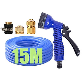 Mua Bộ dây tăng áp 3 lần vòi xịt nước rửa xe  tưới cây loại 15m(cút đồng-nối đồng) 206843