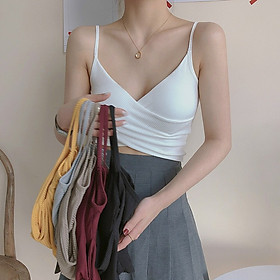 Bộ 2 áo 2 dây nữ chéo trước sành điệu - áo croptop 2 dây ôm dáng - Br15