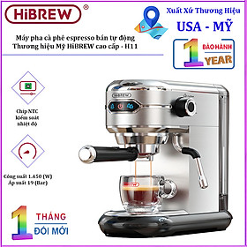 Máy pha cà phê espresso bán tự động, thương hiệu Mỹ HiBREW cao cấp - H11