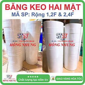 [ SÉT ] COMBO 6 Cuộn Băng Keo Hai Mặt, Bản Rộng 2,4F (2,4cm). Siêu dính, chịu nhiệt, Băng keo 2 mặt