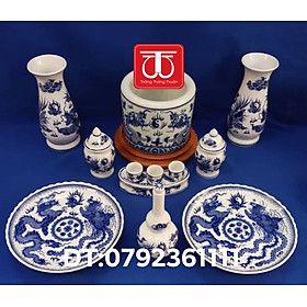 Mua BỘ BÁT HƯƠNG VẼ RỒNG (ĐK BÁT:14 16 18 20) ĐẾ GỖ HƯƠNG