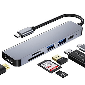 Hub Chuyển Đổi USB C Hub Sang HDMI Rj45 VGA Thunderbolt 3 Với PD TF SD Jack3.5mm Cho Macbook Pro / Air M1 M2