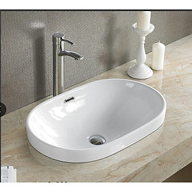 Mua Chậu lavabo dương vành trắng sứ cao cấp