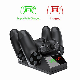 PS4 Controller Charger Station Dual Charger Dock with 2 Micro USB Charging Dongles for PS4 PS4 Slim PS4 Pro Controller