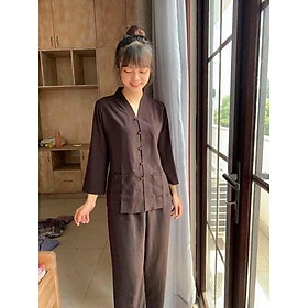 Đồ lam đi chùa mẫu bà lai vải siêu cho người lớn tuổi