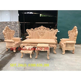 Bộ bàn ghế hoàng gia nguyên khối gỗ gõ đỏ