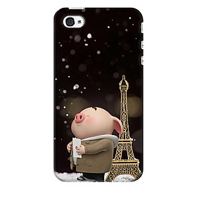 Ốp lưng nhựa cứng nhám dành cho iPhone 4S in hình Heo Nguyện Ước