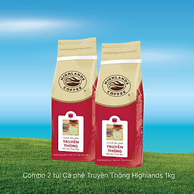 Combo 2 Túi Cà Phê Rang Xay Truyền Thống Highlands Coffee 1Kg