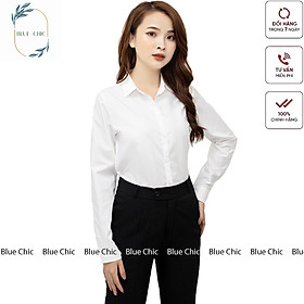 Áo sơ mi nữ Blue Chic dài tay form rộng kiểu sơmi màu trắng xanh đẹp thời trang công sở đi học