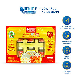 Hộp Quà Tổ Yến Chưng Đông Trùng Hạ Thảo 15% Tổ Yến Bổ Sung Vitamin K2 - Khánh Hòa Nutrition - Hộp 6 lọ x 70ml