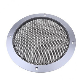 2x 6.5 Inch Speaker Grills Cover Case with 4 Pcs Screws for Speaker Mounting Home Audio DIY -184mm Outer Diameter Silver