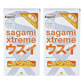 Bộ 2 Hộp Bao Cao Su Siêu Mỏng Cao Cấp Sagami Xtreme Super Thin (10 Bao)