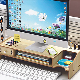 Mua Kệ đỡ màn hình  Kệ máy tính kệ sách kệ hồ sơ để bàn kèm cắm viết bằng gỗ KMT6