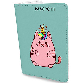Bao Da Hộ Chiếu MÈO UNICORN - Ví Đựng Passport Du Lịch Cute - PPT115