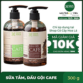 Combo dầu gội sữa tắm chiết xuất cà phê, sạch gàu, khử mùi cơ thể, tẩy tế bào chết Cocayhoala 300g