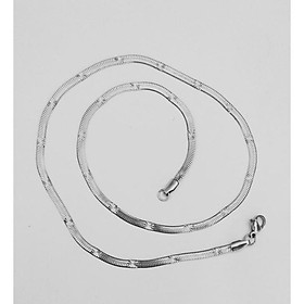 Dây chuyền mì dẹp inox chạm chiếu cách điệu 3mm, đẹp không đen