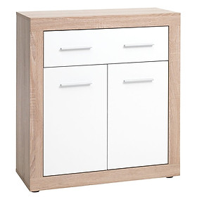Tủ ngăn kéo JYSK Favvbro gỗ công nghiệp màu sồi/trắng 80x88x35cm