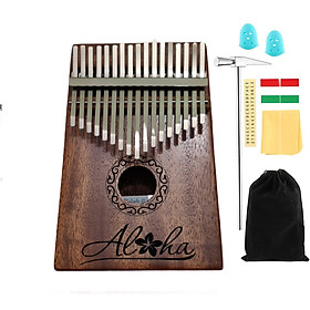 Mua Kalimba 17 phím gỗ mahagony phủ sơn bóng cao cấp khắc chữ Aloha KLALO00017- Tặng túi nhung  đầy đủ phụ kiện