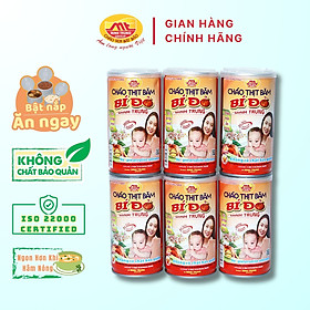 Cháo Thịt Băm Bí Đỏ Minh Trung 365g Không Chất Bảo Quản - Combo 6 Lon Cháo TBBĐ 6