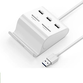 Mua Bộ chia Hub USB 3.0*3 Port Hỗ trợ đọc thẻ nhớ + OTG 50CM màu Trắng UGREEN UHU30343US156 Hàng chính hãng