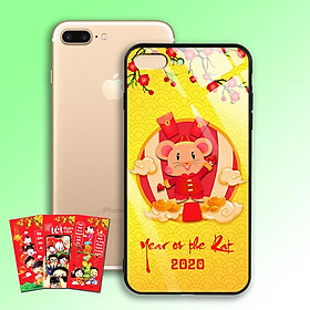 Ốp Lưng Kính Cường Lực cho điện thoại Iphone 7 Plus / 8 Plus - 03004 7956 HPNY2020 10 - Tặng kèm bao lì xì Chúc mừng năm mới - Hàng Chính Hãng