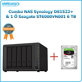 Mua Combo Thiết bị lưu trữ NAS Synology DS1522+ và 1 Ổ cứng Seagate ST6000VN001 6TB - Hàng Chính Hãng