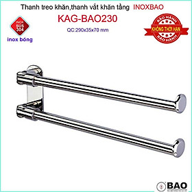 Mua Thanh treo khăn 2 chia inox Inox Bảo KAG-BAO230  vắt khăn xoay 180 độ SUS304 tiện dụng linh hoạt gọn gàng