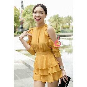 Đầm Váy Nữ Hở Vai Xếp Tầng Thời Trang