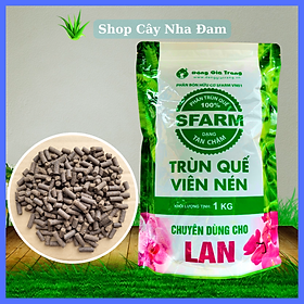 Phân Trùn Quế Viên Nén Tan Chậm Cho Hoa Lan, Hoa Hồng, Mai Vàng, Cây Cảnh, Rau Màu, Cây Ăn Trái, Bon Sai (1Kg)